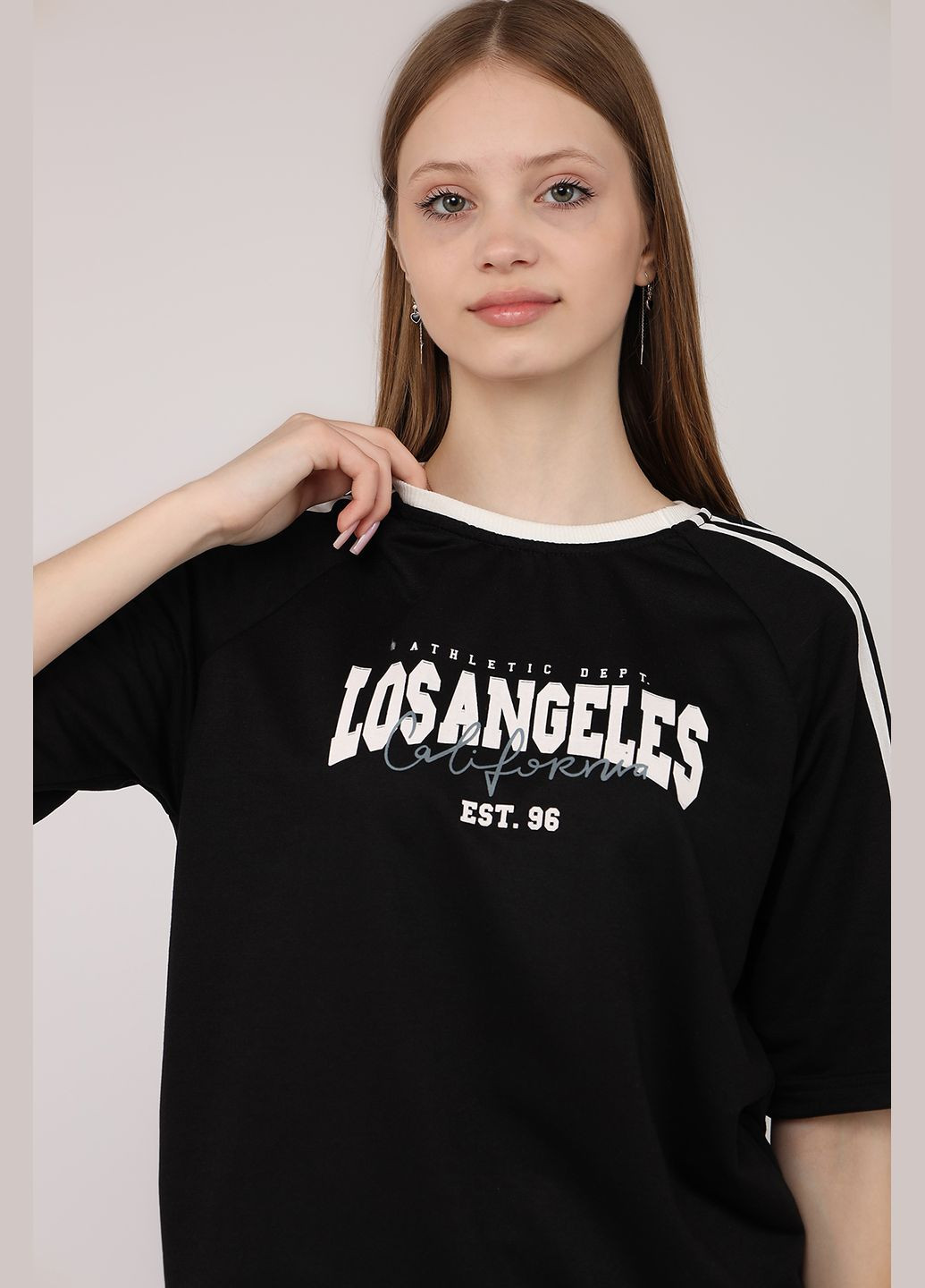 Футболка з коротким рукавом жіноча колір чорний CB-00275597 Divon - (330357932)