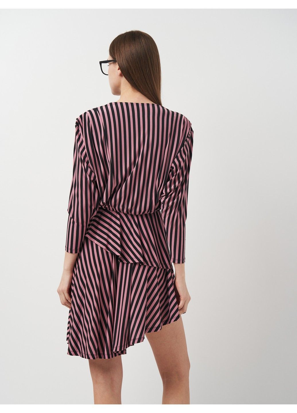 Рожева кежуал сукня H&M в смужку