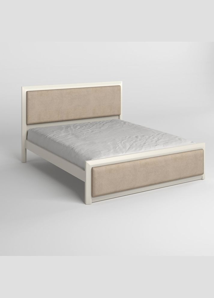 Полуторне дерев'яне ліжко Барселона Б4 (S0505Y30R)/Аляска 23 (Бежевий) 120х190 см (MBG-12940) Mebigrand (366084405)