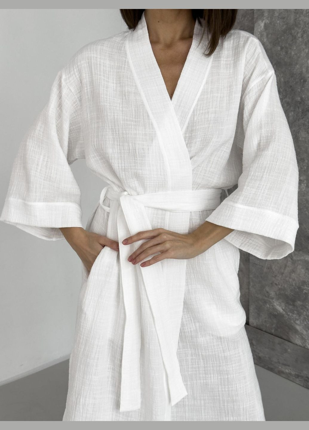 Женский халат кимоно длинный Duna из фактурного муслина Cosy (329191635)