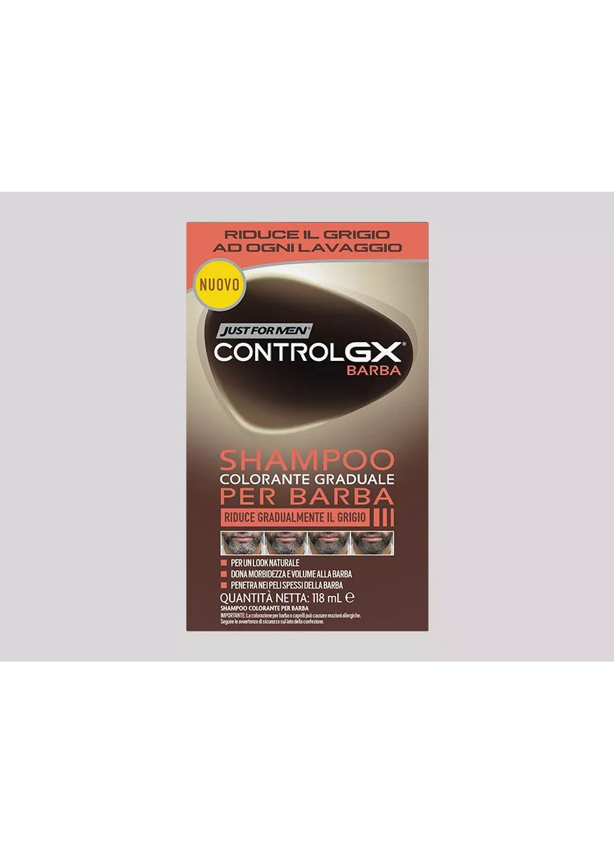 Шампунь для бороды от седины CONTROL GX 118 мл JUST FOR MEN (369136456)
