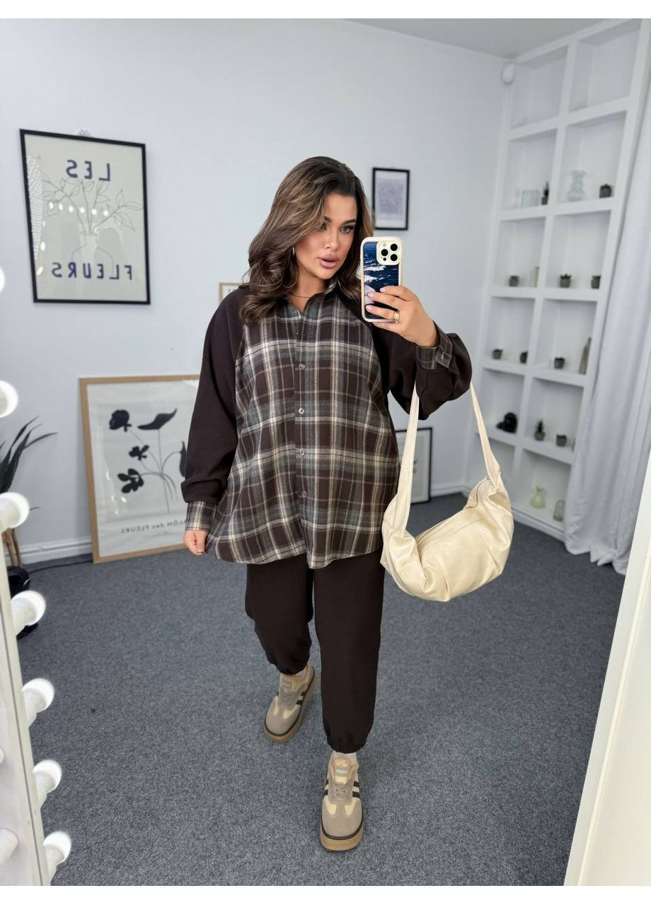 Женский теплый спортивный костюм джоггеры с рубашкой Nositi (365728646)