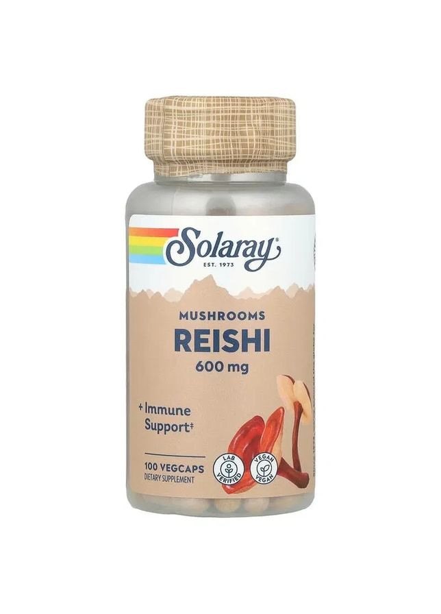 Гриби рейші Reishi Mushroom 600 мг 100 капсул Solaray (361119367)