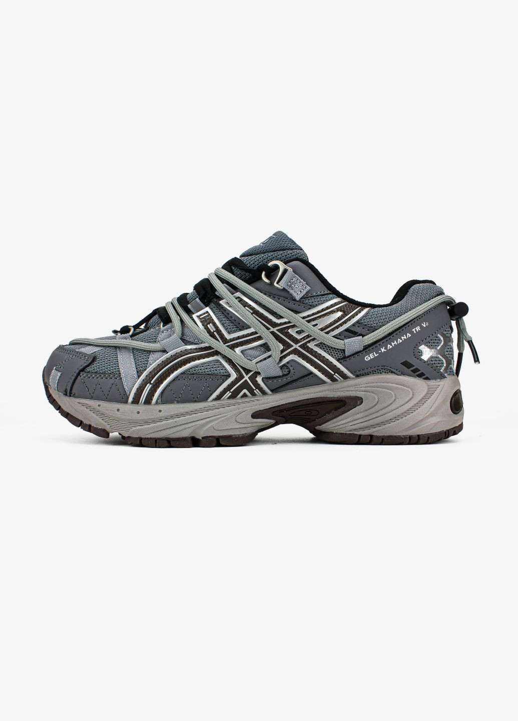 Сірі всесезон кросівки чоловічі asics gel-kahana tr v2 gray | асікс гель-кахана tr8 v2 сірі No Brand