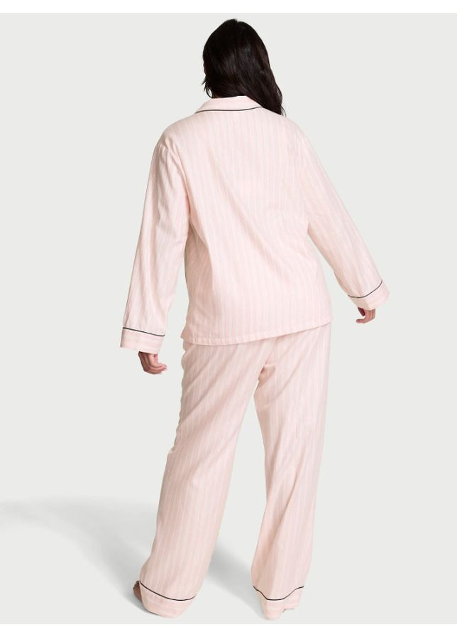 Комбінована піжама жіноча фланелева flannel long pajama set на середній зріст сорочка + брюки Victoria's Secret