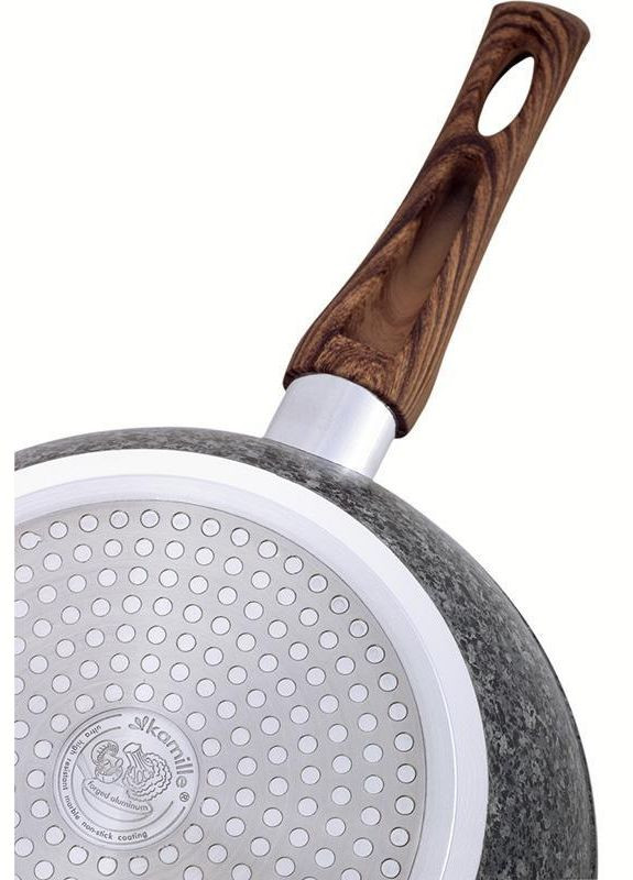 Сковорода-сотейник Grey Marble Ø24см индукционная с антипригарным покрытием Kamille (329895199)