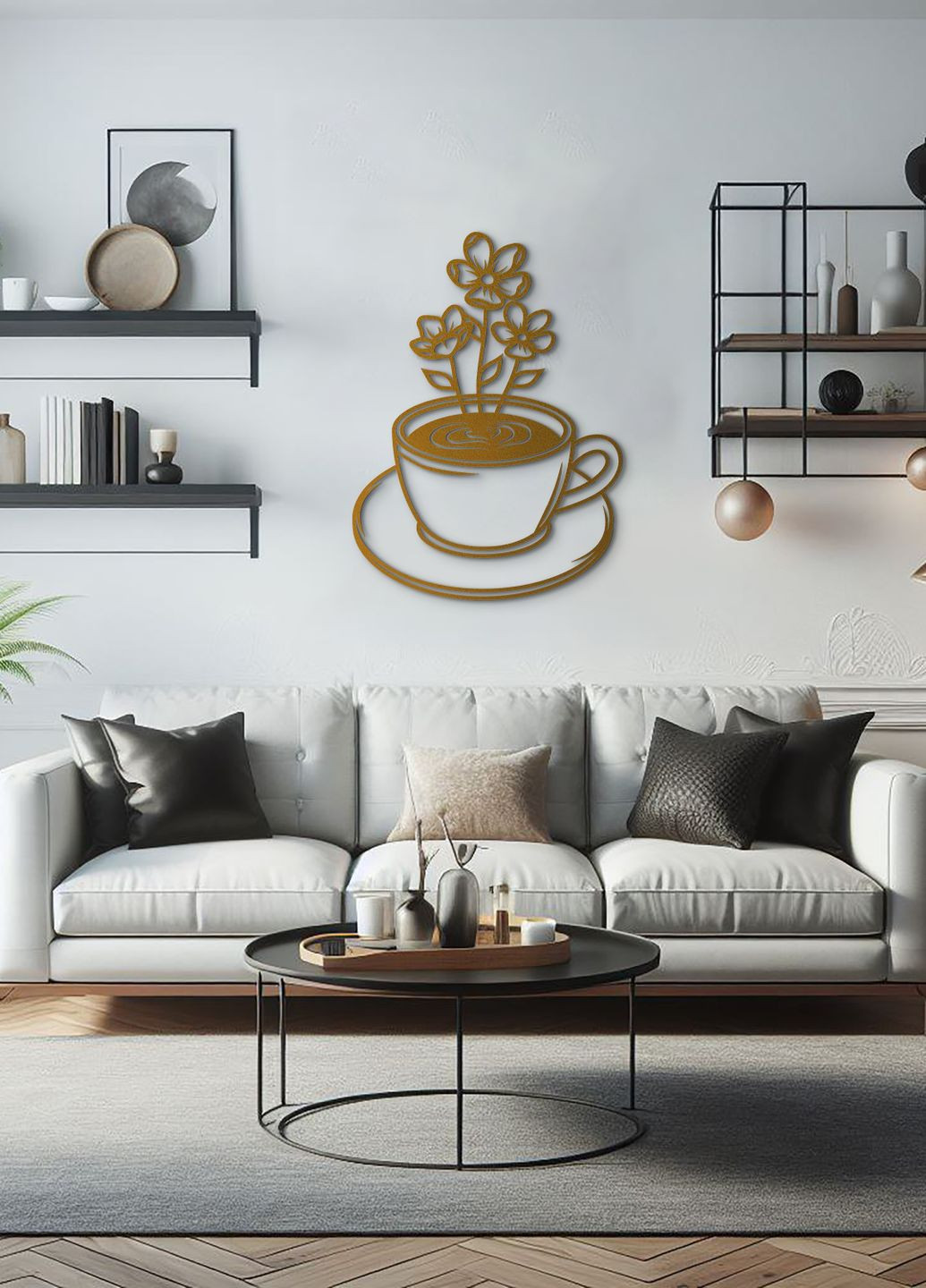 Дерев'яна картина на кухню, декор для кімнати "Ромашковий чай", декоративне панно 70х50 см Woodyard (292012882)
