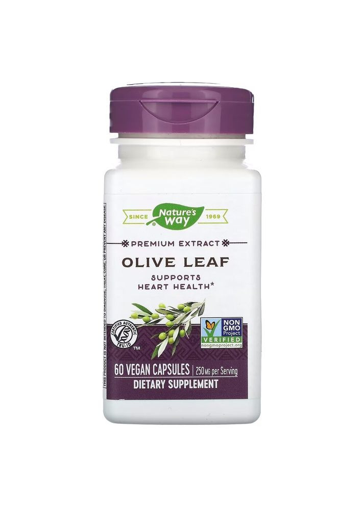 Натуральна добавка Olive Leaf Premium Extract, 60 капсул Nature's Way (334707622)