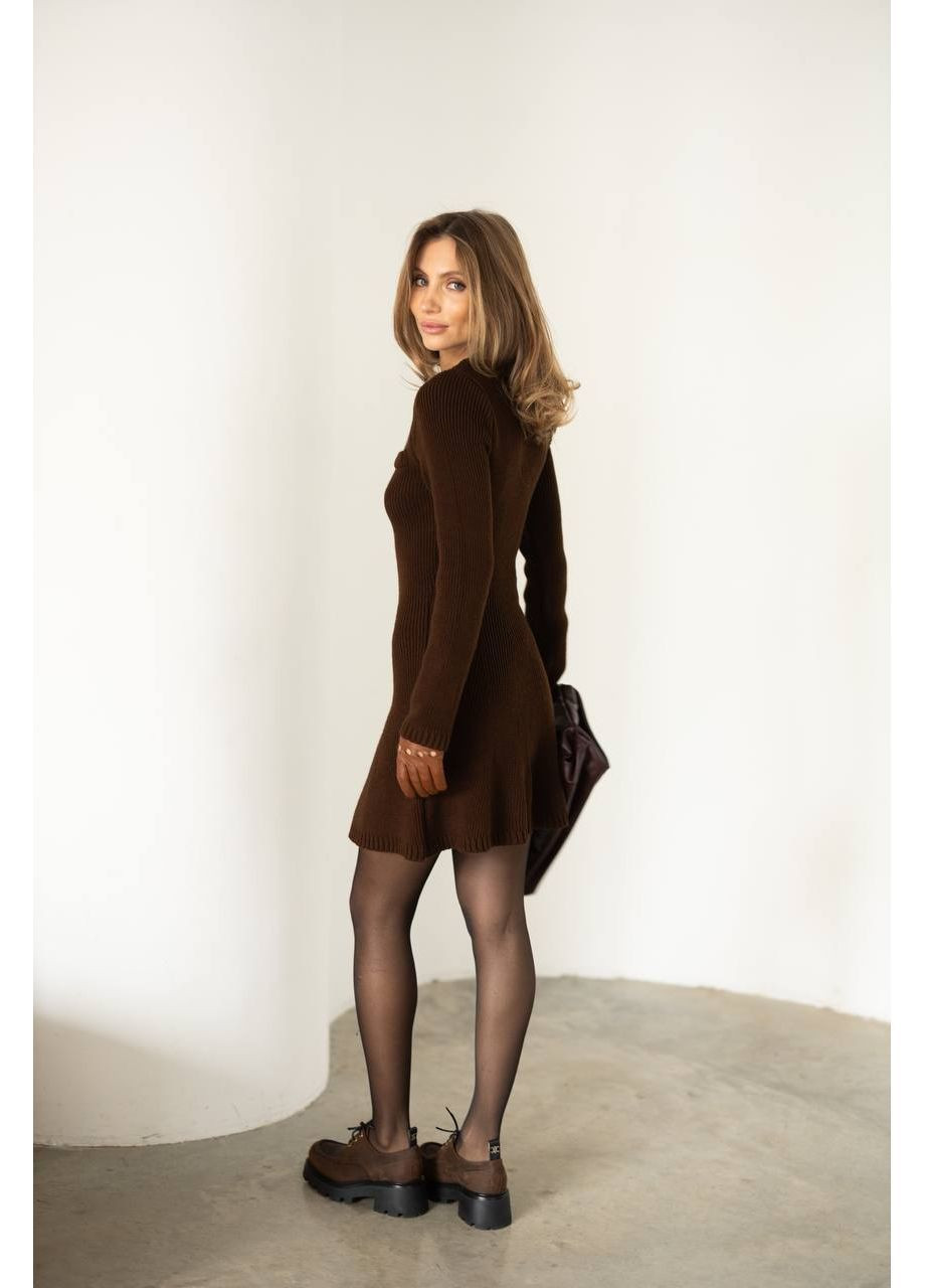Коричневое повседневный платье женское KaraMix однотонное