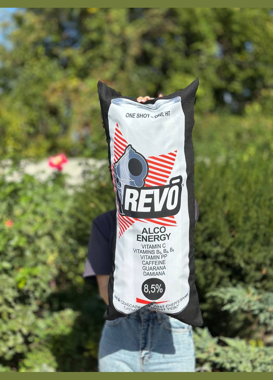 Подушка з принтом габардинова Сіре Рево чорна 35х75 (148) Hand Made (350941905)