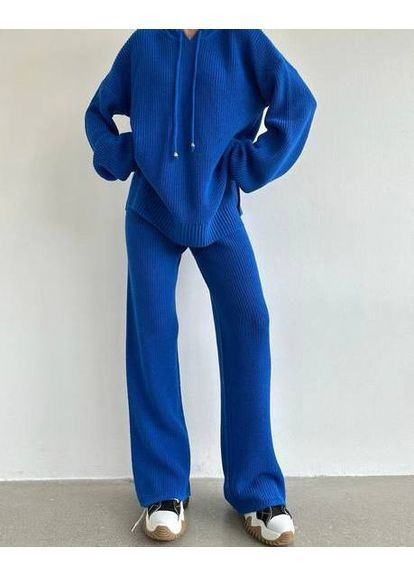 Жіночий костюм з ангори: туніка-худі з розрізами та штанами палаццо MonCher (362894504)