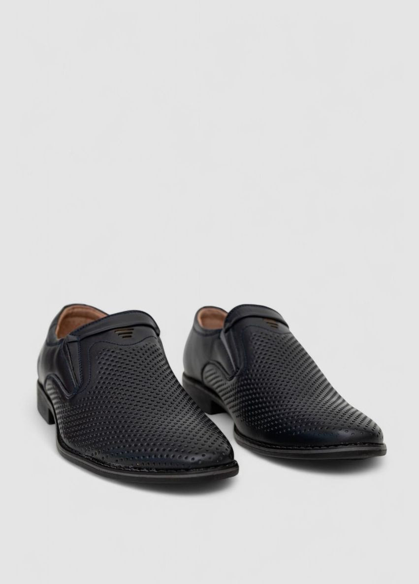 Темно-синие туфли мужские с перфорацией KangFu