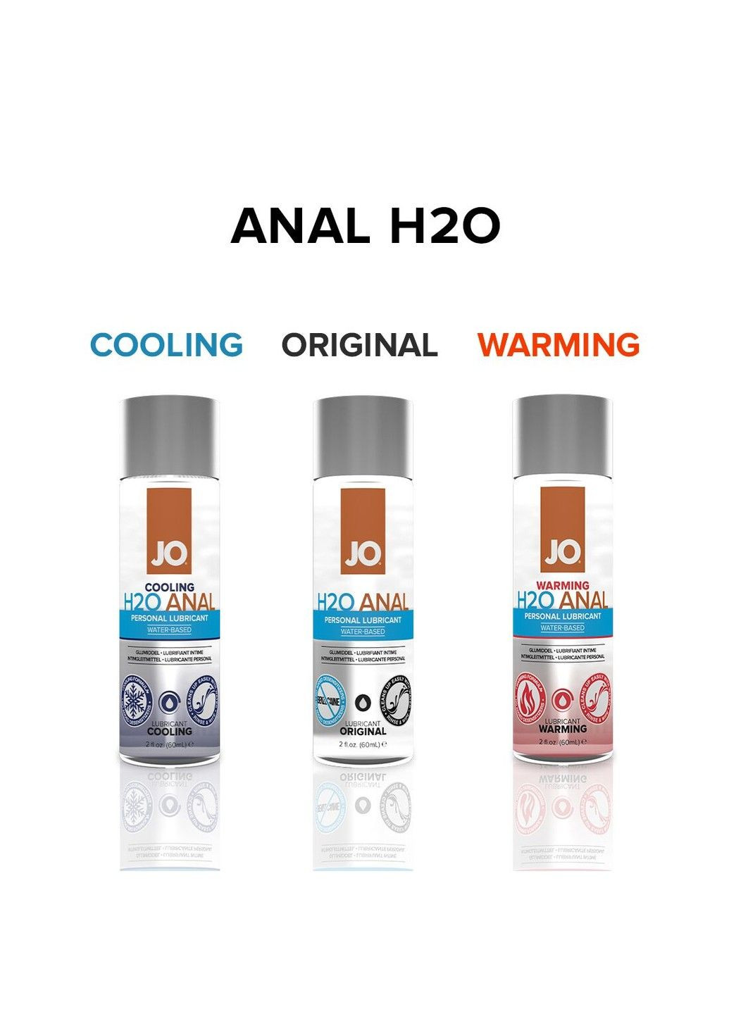 Анальная смазка ANAL H2O — WARMING (120 мл) разогревающая, на водной основе Jo (334319649)