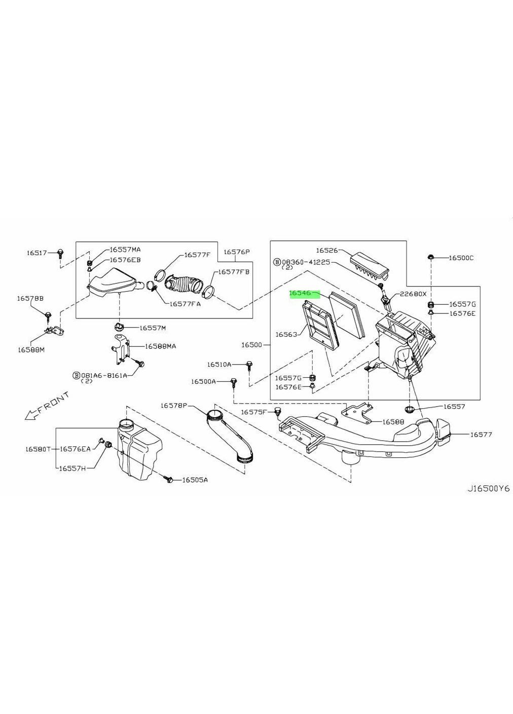 Фільтр повітряний IPAP559, Nissan Juke, X-Trail, Qashqai, Infiniti 2007- OEM 16546-JG30A Interparts (360801173)