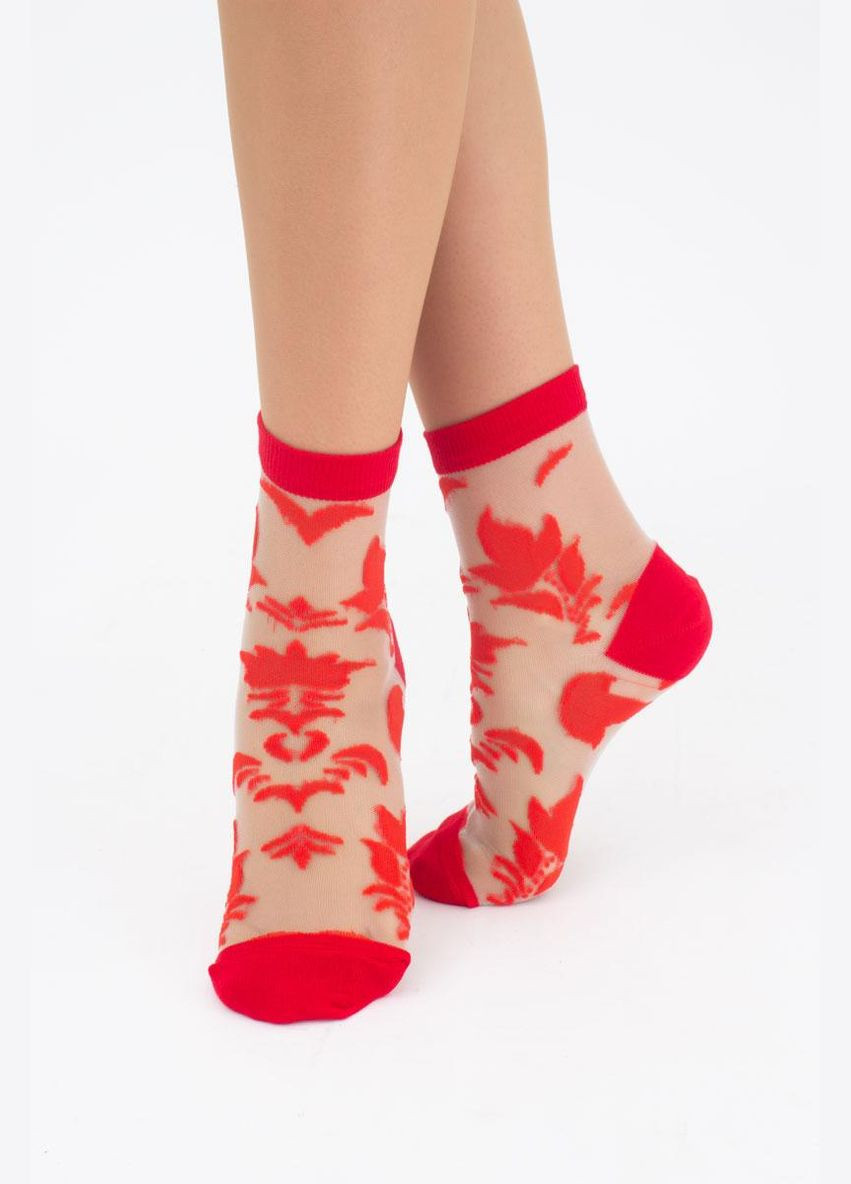 Шкарпетки жіночі класичні прозорі червоні, 39-40 Giulia ws2 cristal 043 (289869440)