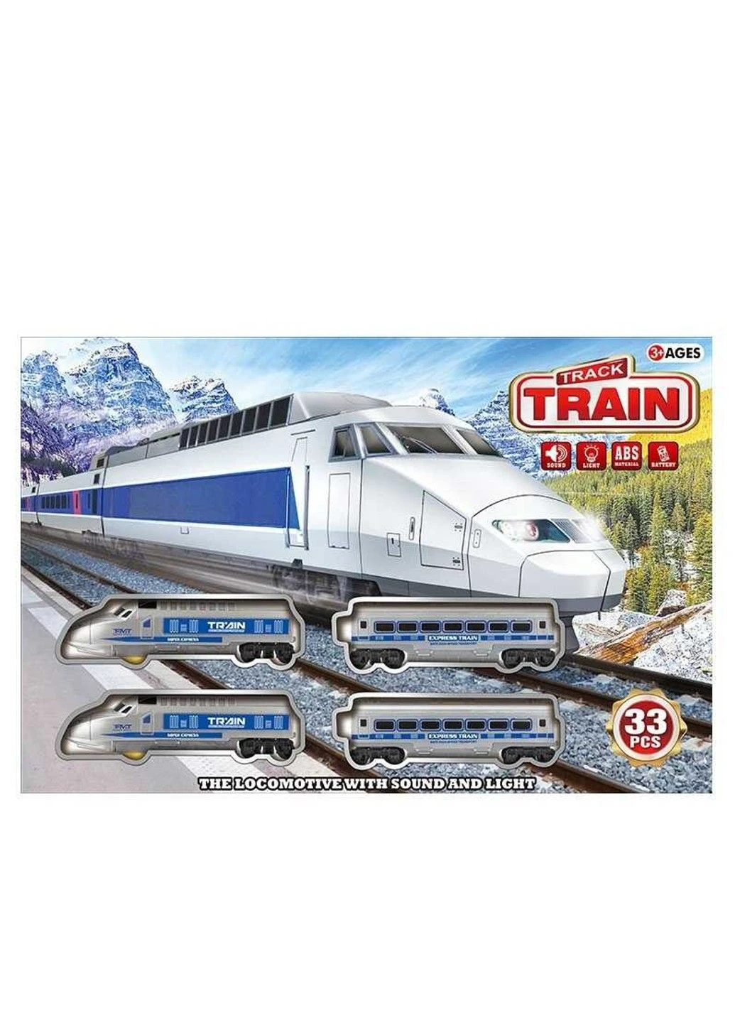 Железная дорога со звуком и подсветкой на 33 детали (JHX 8811) No Brand (305830321)