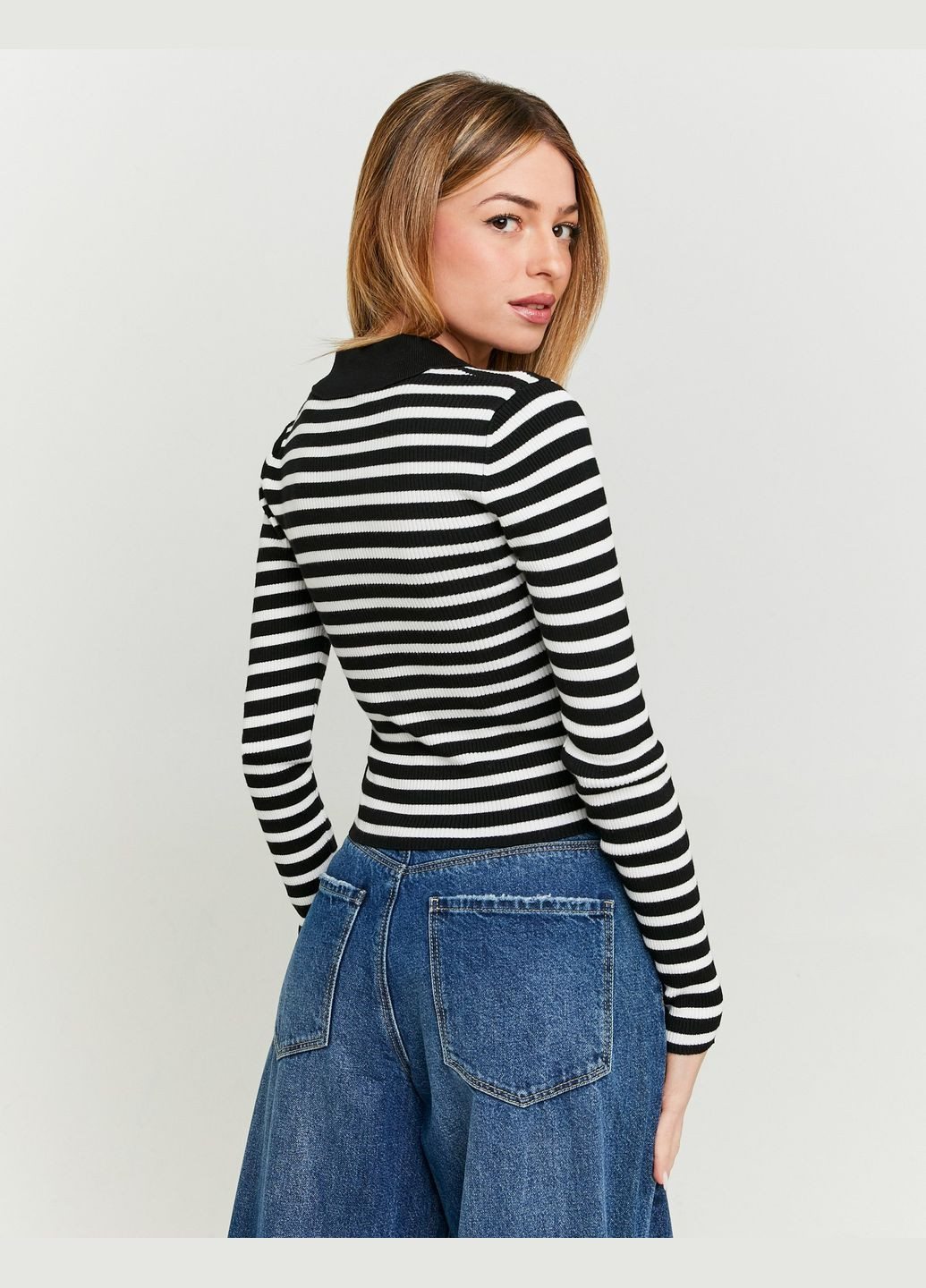 Черно-белый джемпер Tally Weijl полоска (323444750)