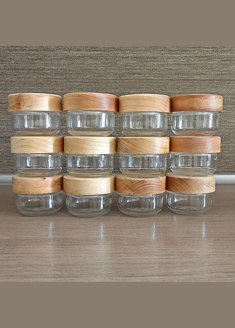 Набір баночок для зберігання спецій, скло 100 мл (12 шт.) No Brand (298866781)