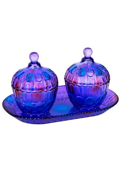 Набір з 2 ємностей для зберігання Лазурит 13 см (9113-016) ELISEY (354225093)