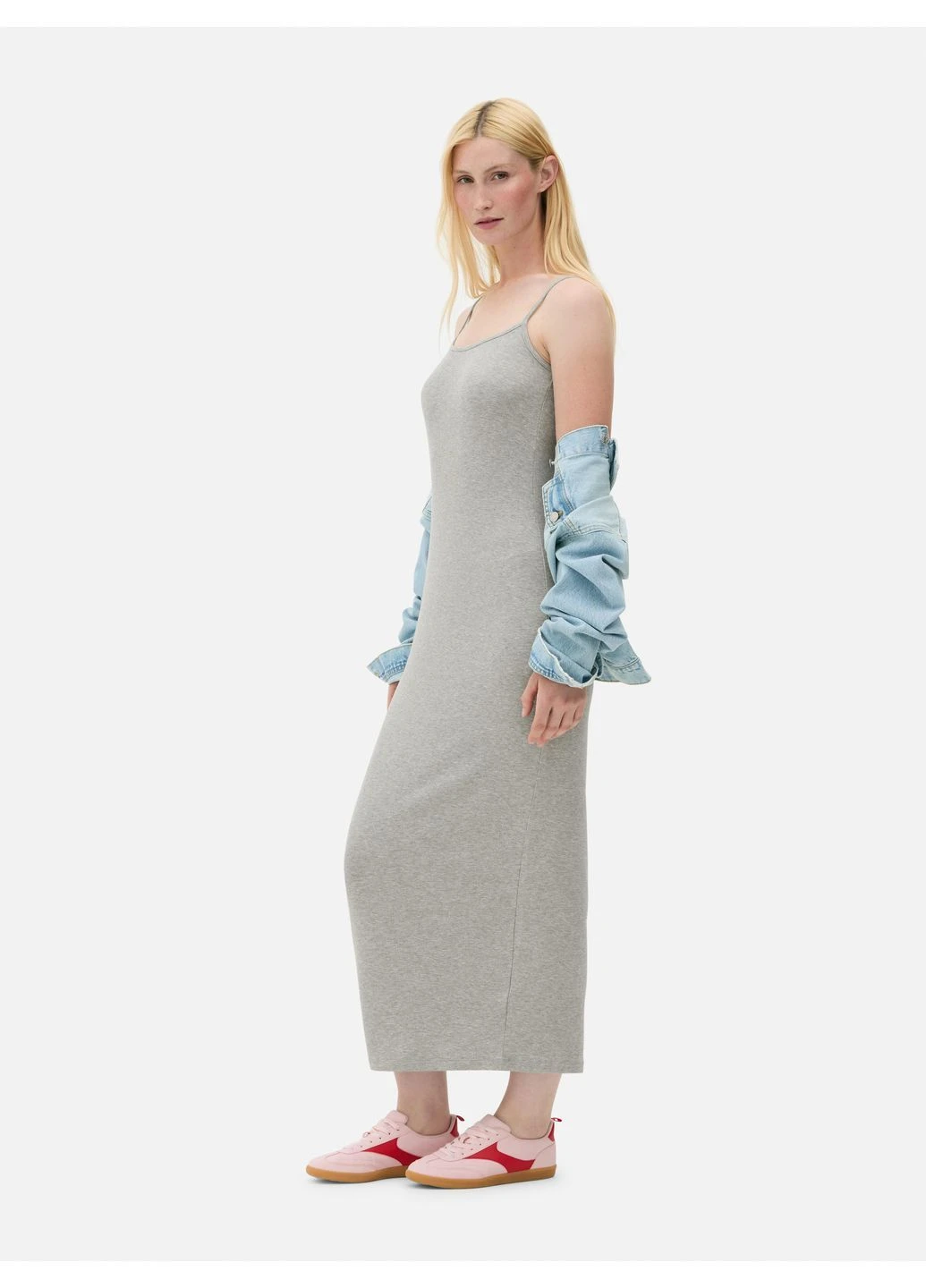 Сіра сукня максі літо,сірий меланж, Primark