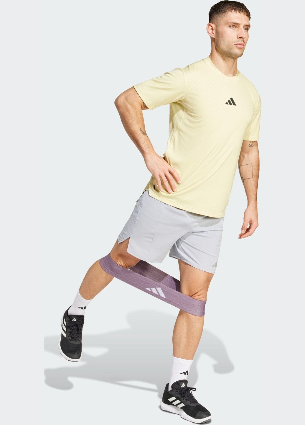 Желтая футболка power 3-stripes adidas