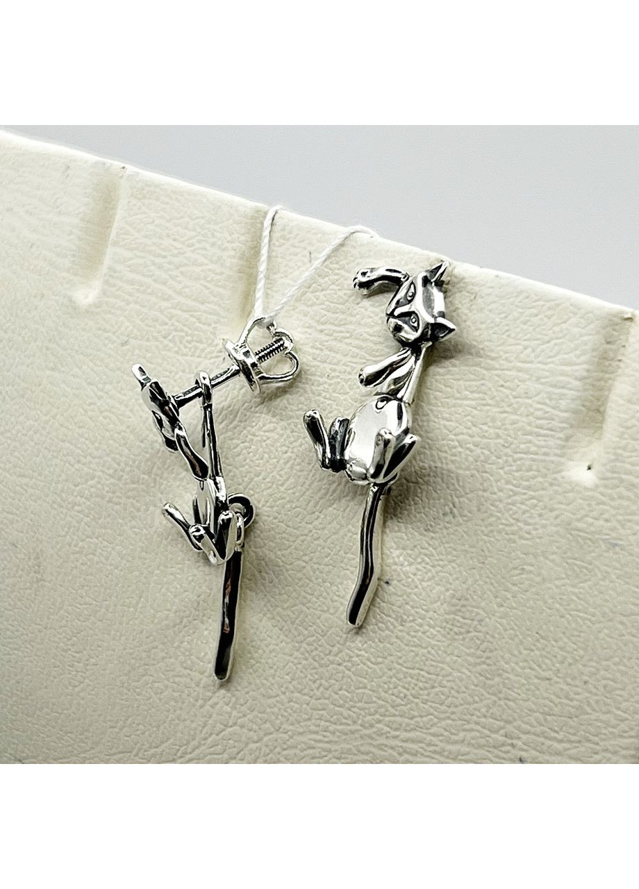 Сережки-пусети срібні "Няв" 4,03 г No Brand (369737650)