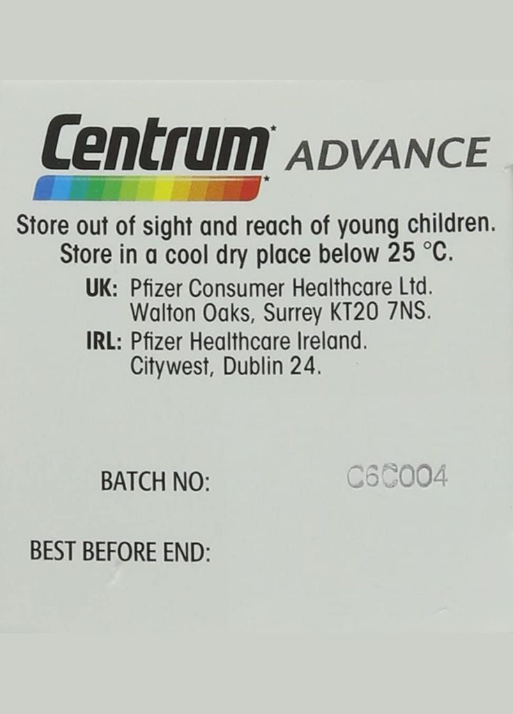 Мультивітаміни з мінералами для дорослих Advance Multivitamins & Minerals (60 таб) Centrum (301910956)