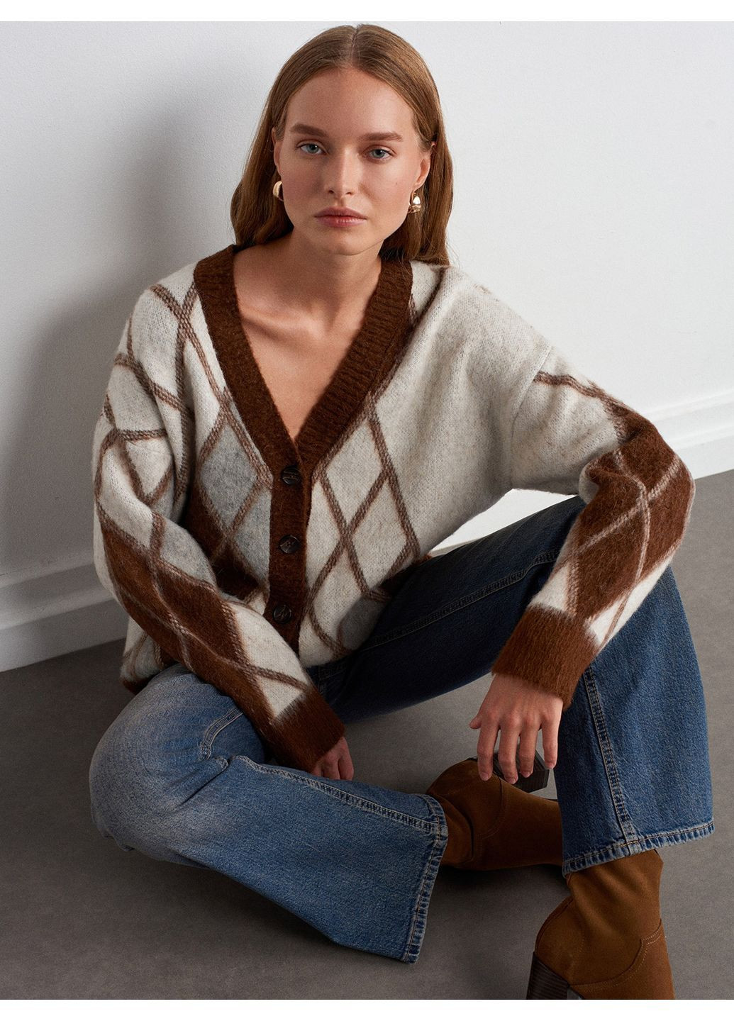 Коричневый кардиган Dilvin