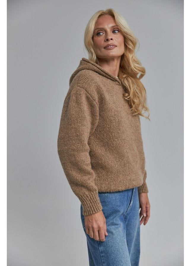 Бежевый свитер с капюшоном 2905 латте Triko Bakh