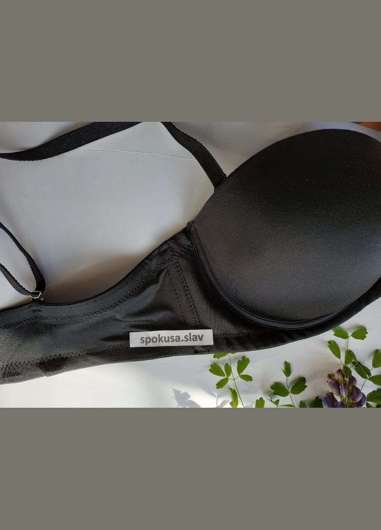 Чёрный бюстгальтер с пуш-ап эффектом double extra Lormar полиамид