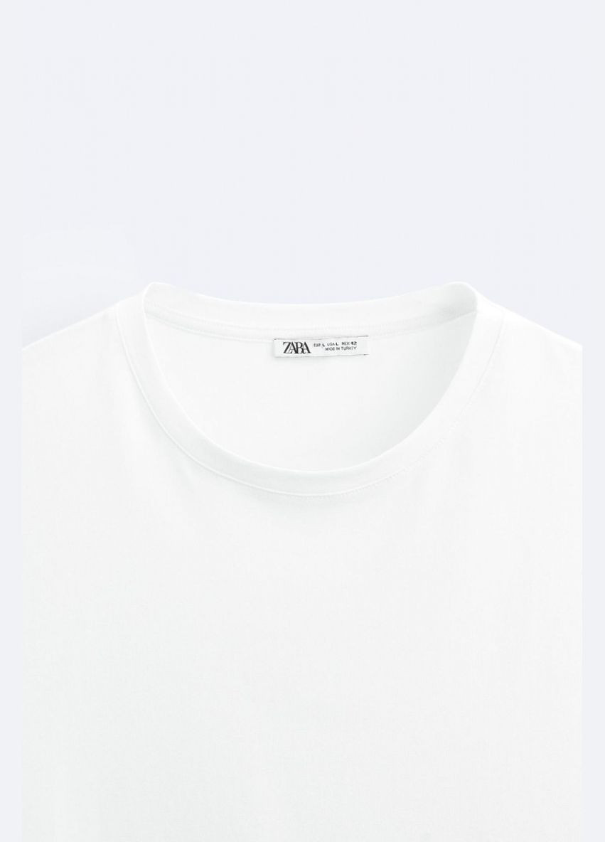 Белая футболка Zara базова 5584 361 WHITE