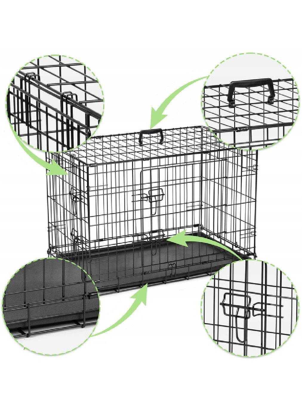 Металева клітка вольєр транспортер для перевезення транспортування тварин собак 91х57х62 см (478253-Prob) Розмір М Unbranded (303455425)