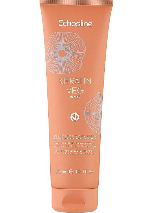 Маска для пошкодженого волосся Keratin Veg Mask 1000ml (1331765-8832546) Echosline (368667679)