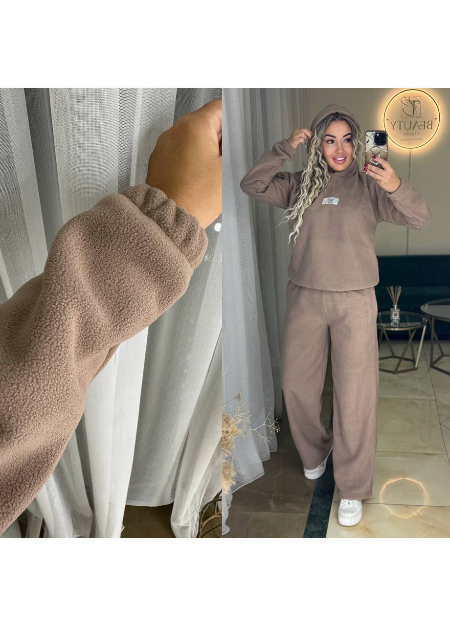 Костюм 1117 Полар флис Турция,брюки и затяжки,кофта с капюшоном Україна (369152232)