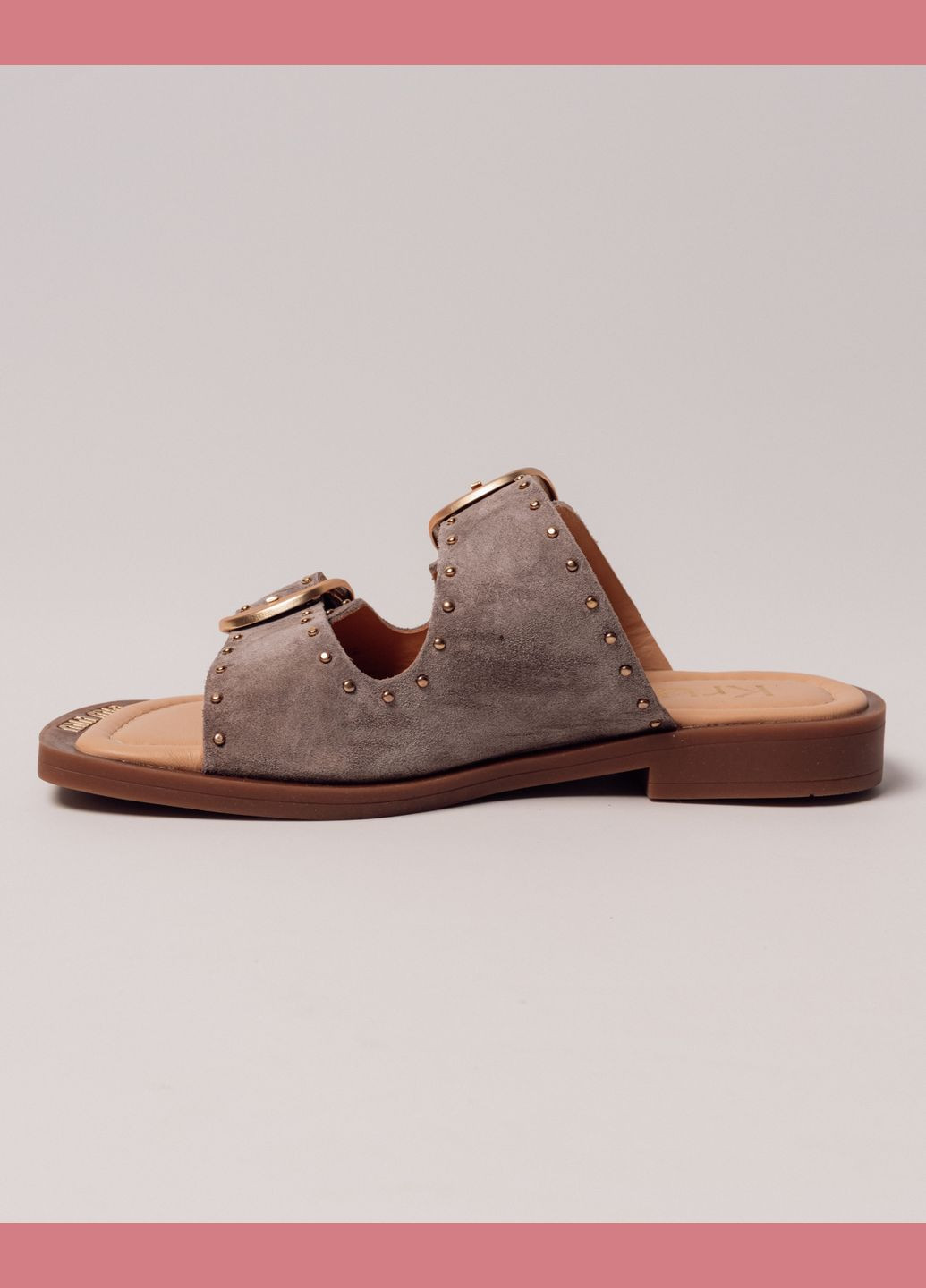 Шльопанці із заклепками замша Krula (329145027)