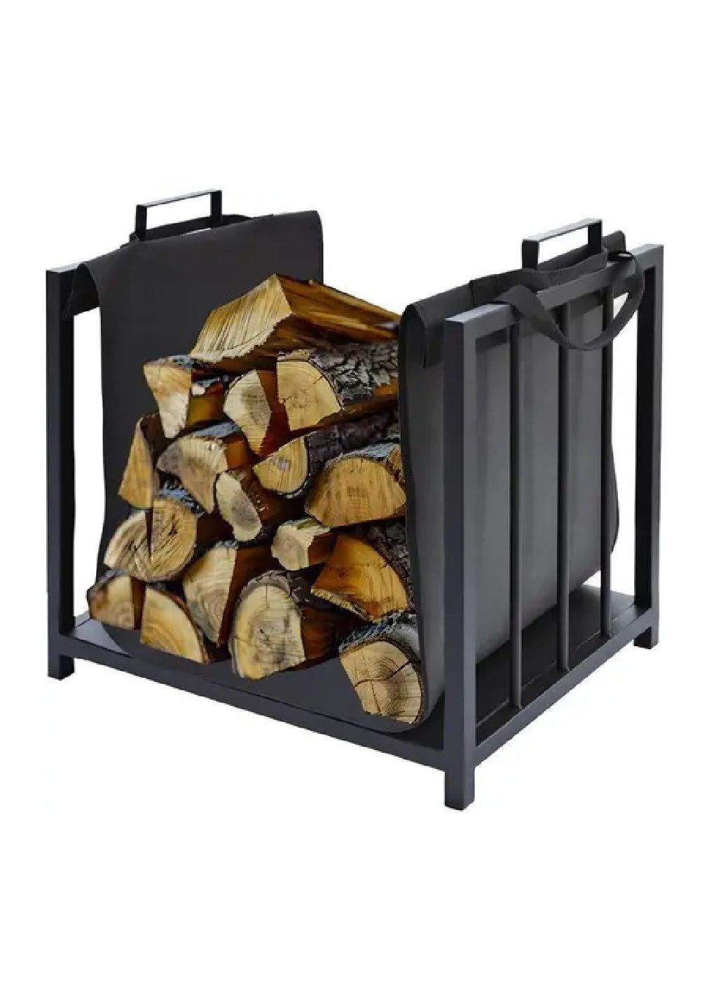Кошик підставка стійка дровниця тримач органайзер для зберігання дров 50,5х37х50 см (478087-Prob) Чорна Unbranded (302467611)