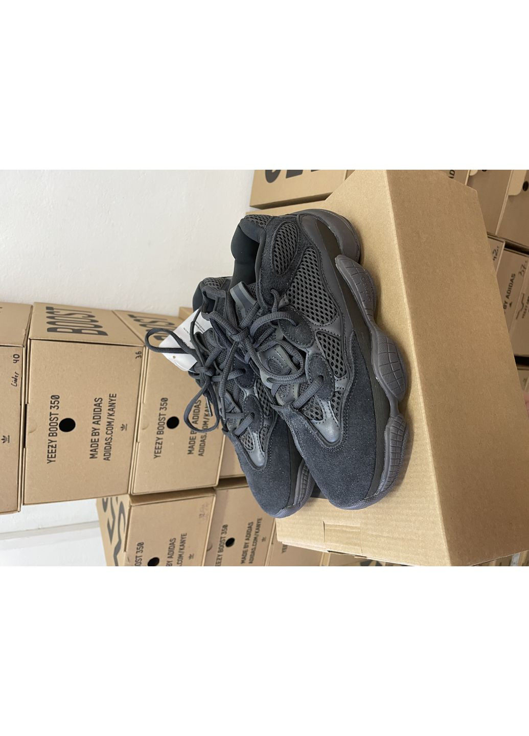 КРОСІВКИ ЖІНОЧІ ADIDAS YEEZY 500 BLACK АДІДАС ІЗІ БУСТ No Brand чорні демісезони (367178115)