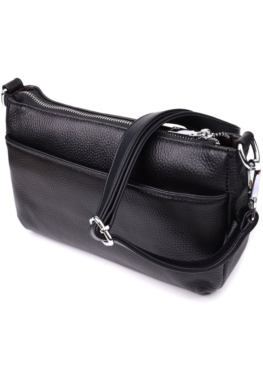 Женская сумка с двумя ремешками из натуральной кожи 22926 Черный Vintage (351508200)