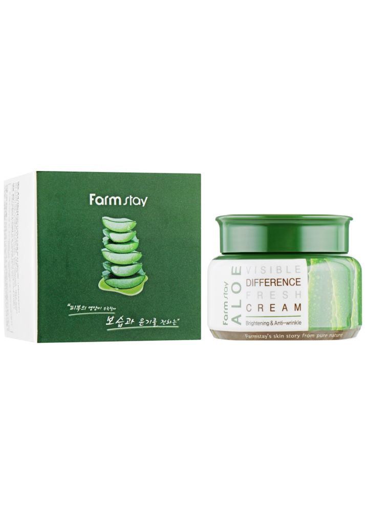 Успокаивающий крем для лица из алоэ Visible Difference Fresh Cream Aloe 100 мл (8809636281058) FarmStay (349754231)