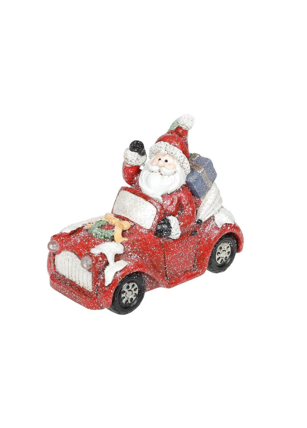 Декоративная статуэтка Санта на машине с LED подсветкой 18 см (711-393) BonaDi (305412772)