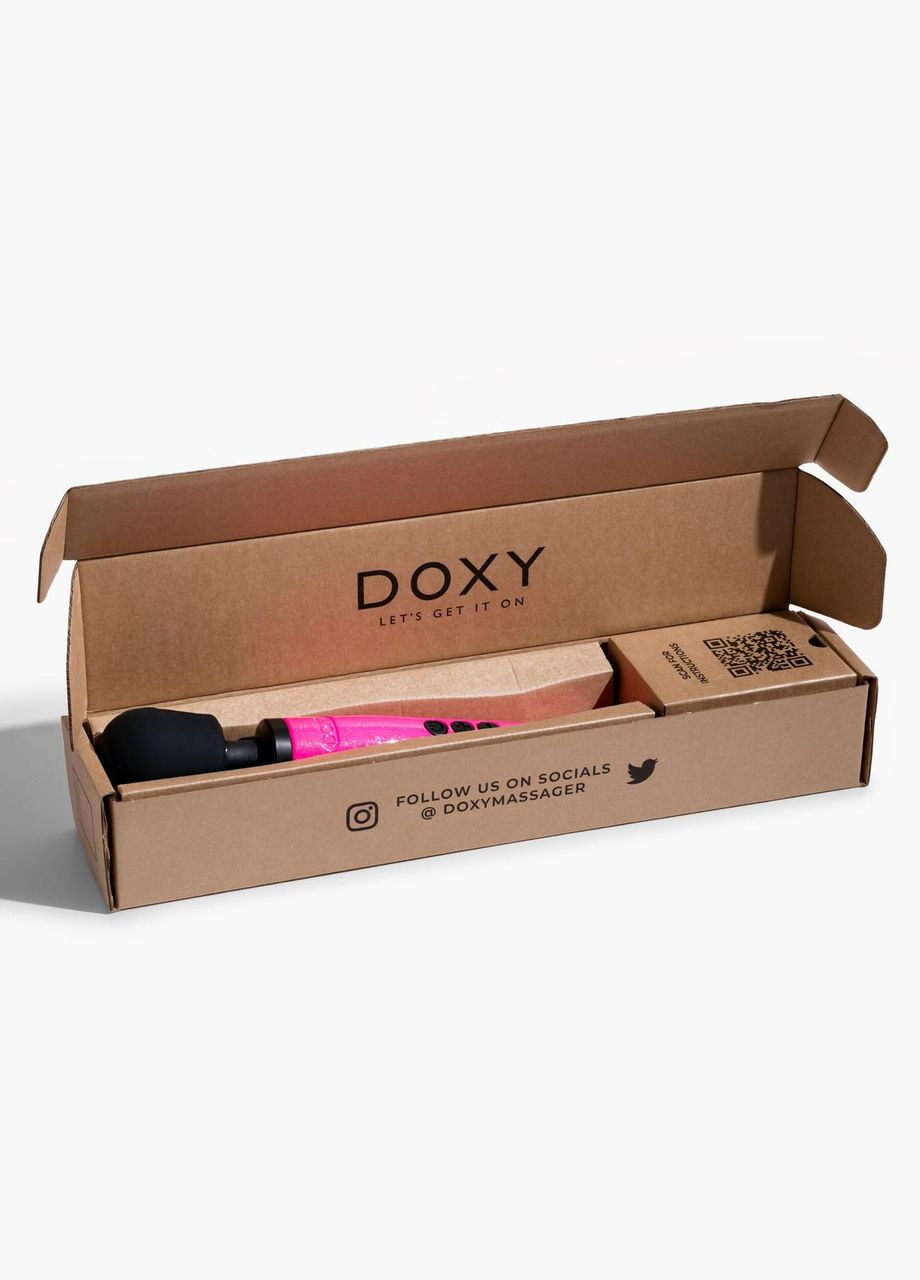 Вибромассажер Die Cast Massager Hot Pink, очень мощный, питание 220В, металлический корпус Doxy (334285641)