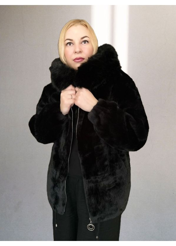 Женская шуба с капюшоном, опушка отстегивающаяся Молоко No Brand (358202950)