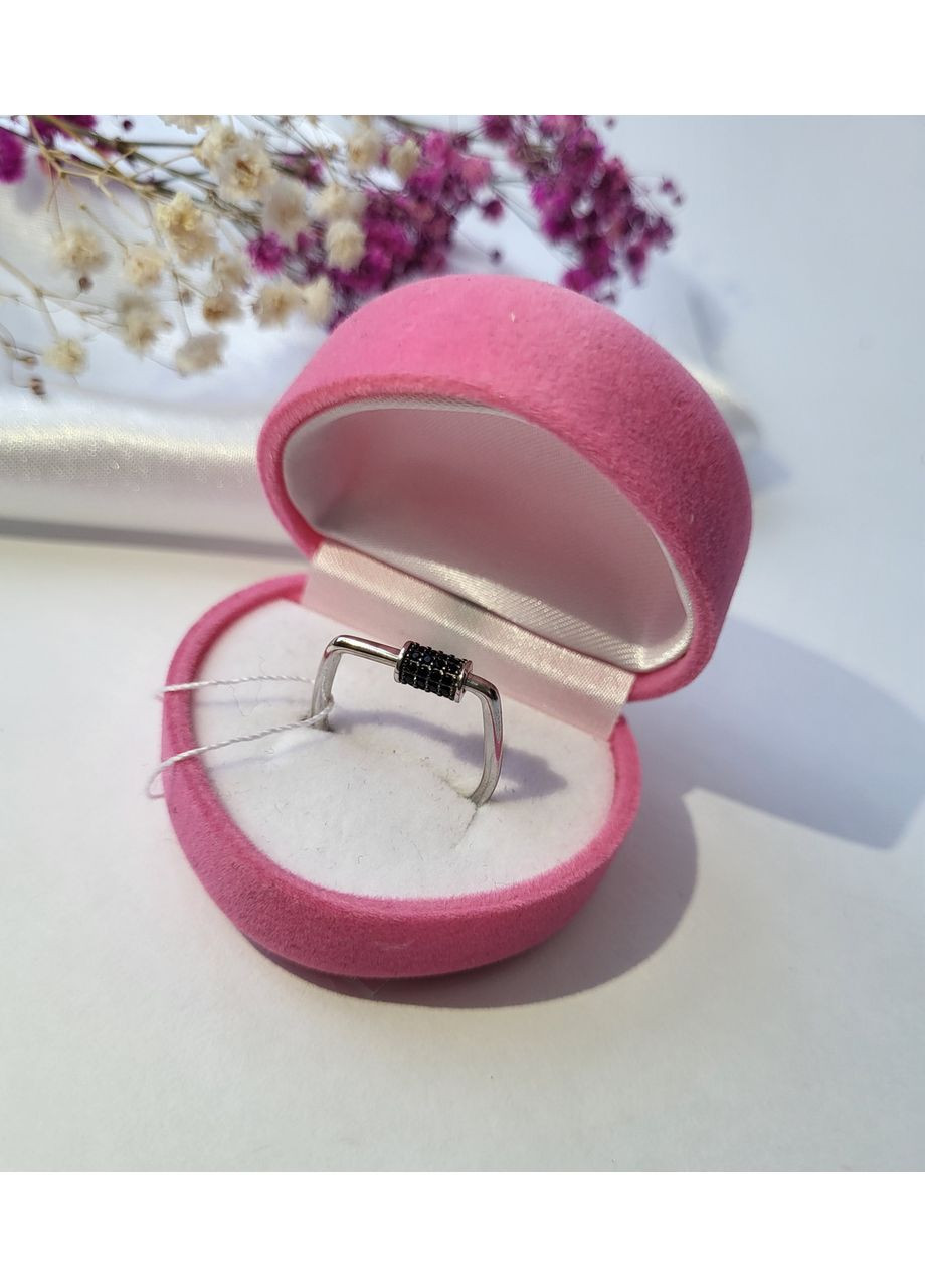 Серебряное кольцо Боченок с Черными камнями 17.5 размер серебро 925 пробы Родированное 956к 2.1 No Brand (306741598)