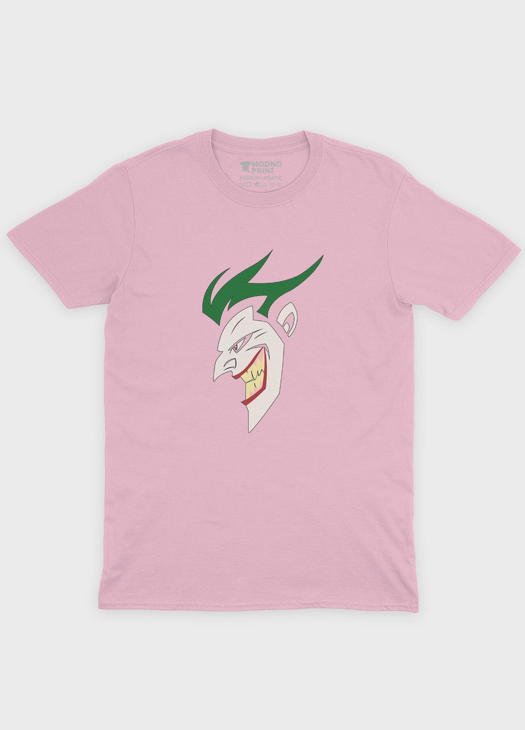 Світло-рожева демісезонна футболка для дівчинки з принтом суперзлодія - джокер блідо-рожевий 146-152 см (ts001-1-lpinkj-006-005-002-g) Modno