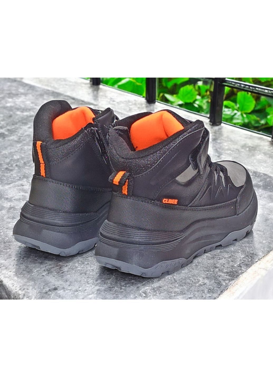 Серые повседневные осенние ботинки демисезонные арт. черно-серый Clibee