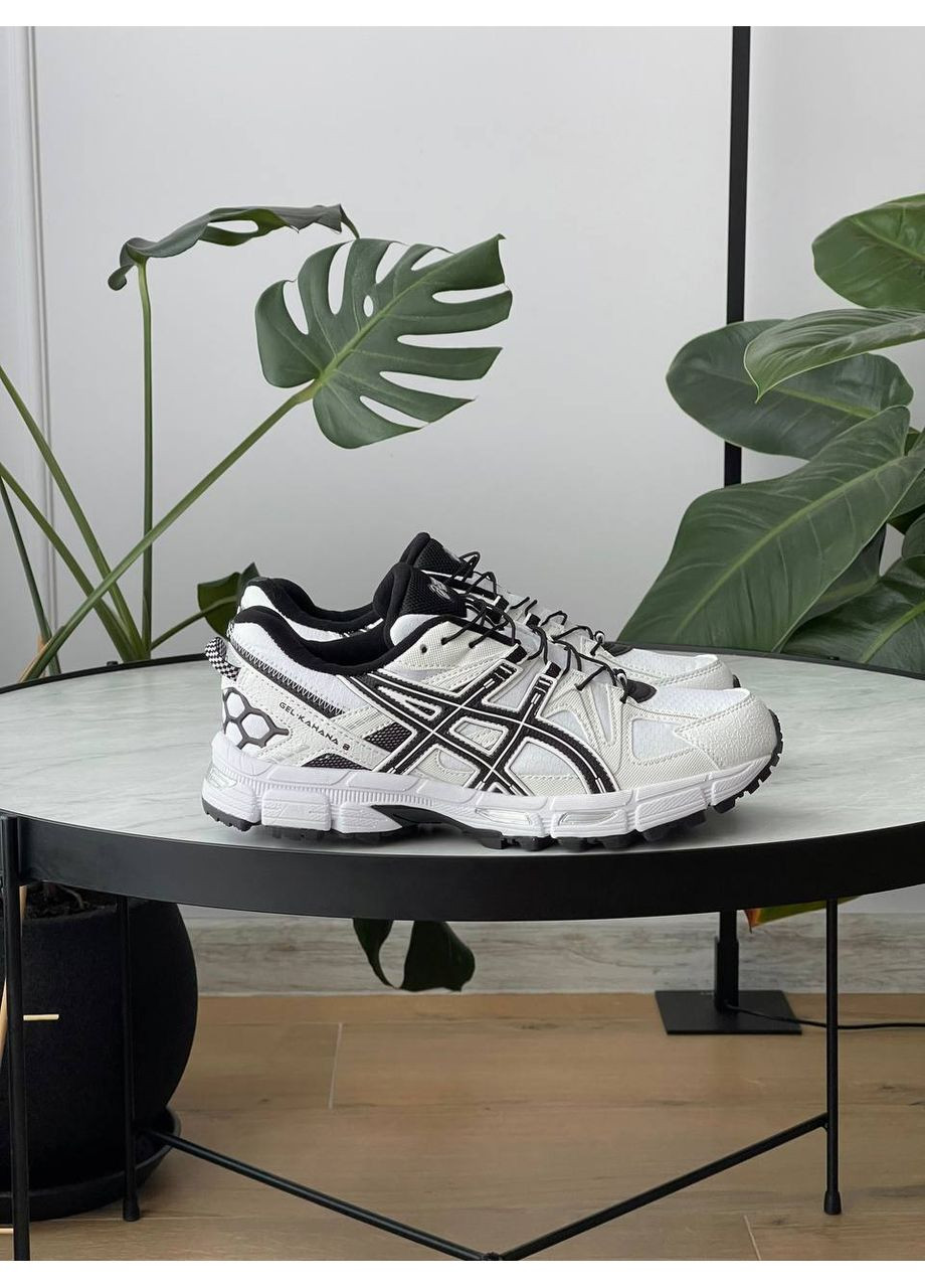 Черно-белые зимние кроссовки мужские и женские asics gel-kahana 8 termo white black gore-tex | асикс гель-кахана 8 черно-белые термо No Brand