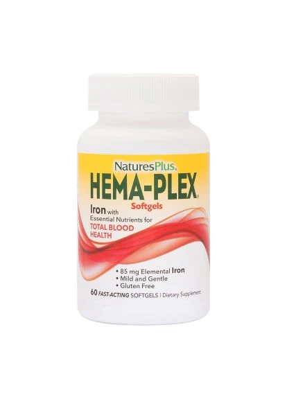 Мінерали Комплекс з залізом Hema-Plex, Iron, Nature's Plus, 60 Мягких (NAP-37691) Natures Plus Комплекс с железом Hema-Plex, Iron, Nature's Plus (401668033)