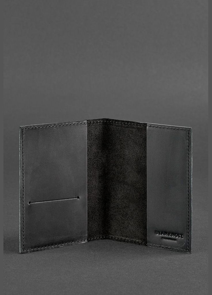 Кожаная обложка для паспорта и военного билета 1.2 черная Crazy Horse (A-026513) BlankNote (329742956)