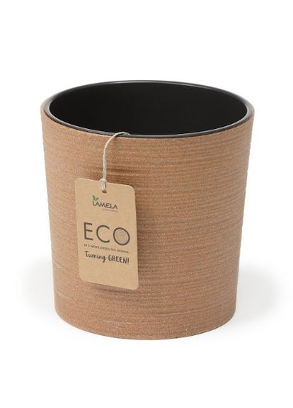 Кашпо 300 ЕКО ДЛУТО натуральне дерево, пластик Lamela Мальва (345726173)