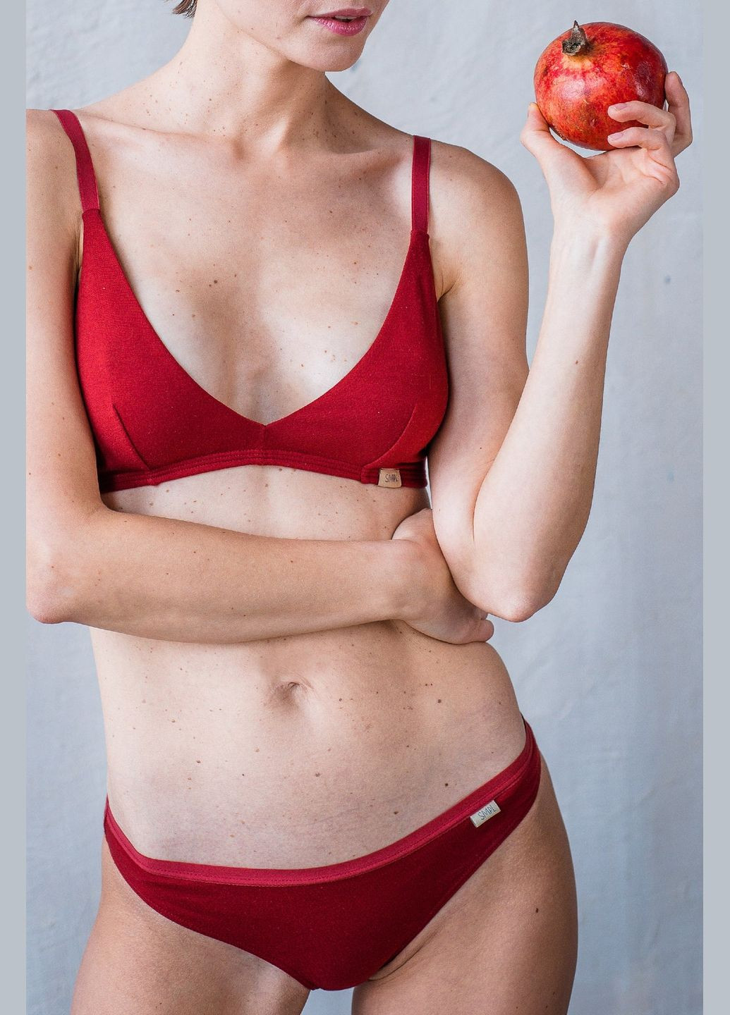 Червоний бралетт бралет з органічної бавовни Smpl без кісточок